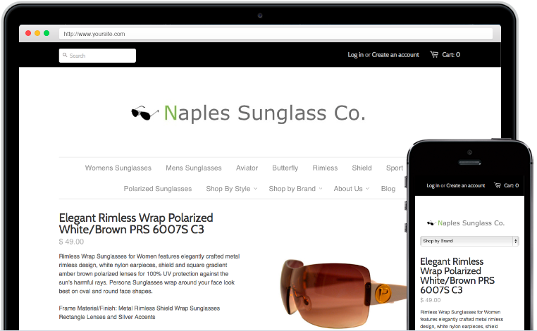 Cloud Based E-Commerce Platforms Easy Do-It-Yourself Online Store - Shopify NaplesSunglasses.com